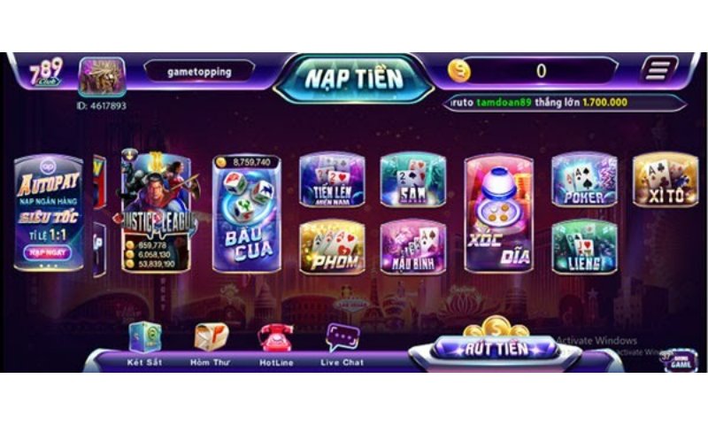 Game cá cược siêu chất lượng và đa dạng tại 789 Club