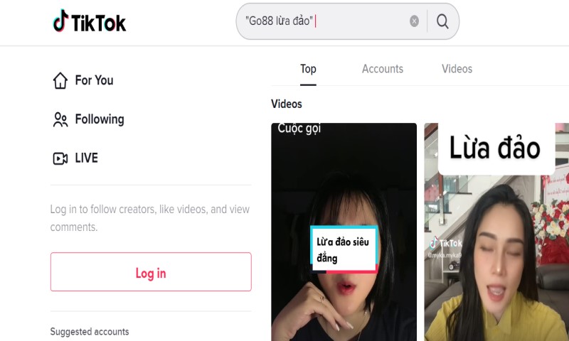 "Go88 lừa đảo" trên Tiktok